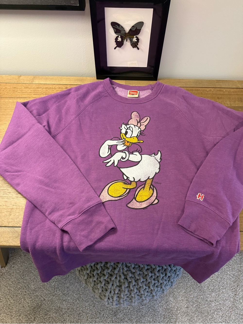 Homage Disney Purple Daisy Duck Graphic Crewneck Sweater